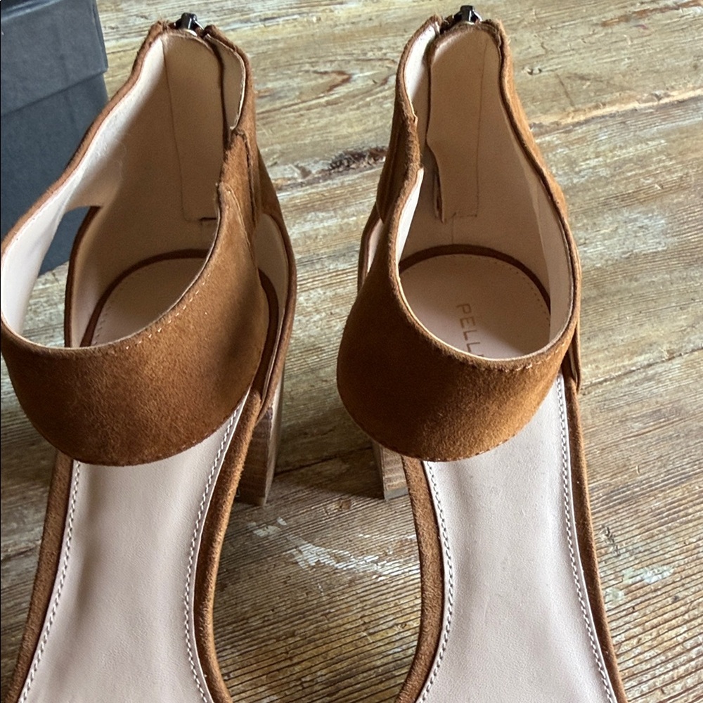 Pelle Moda Tan Suede Block Heels - Picture 16 of 16